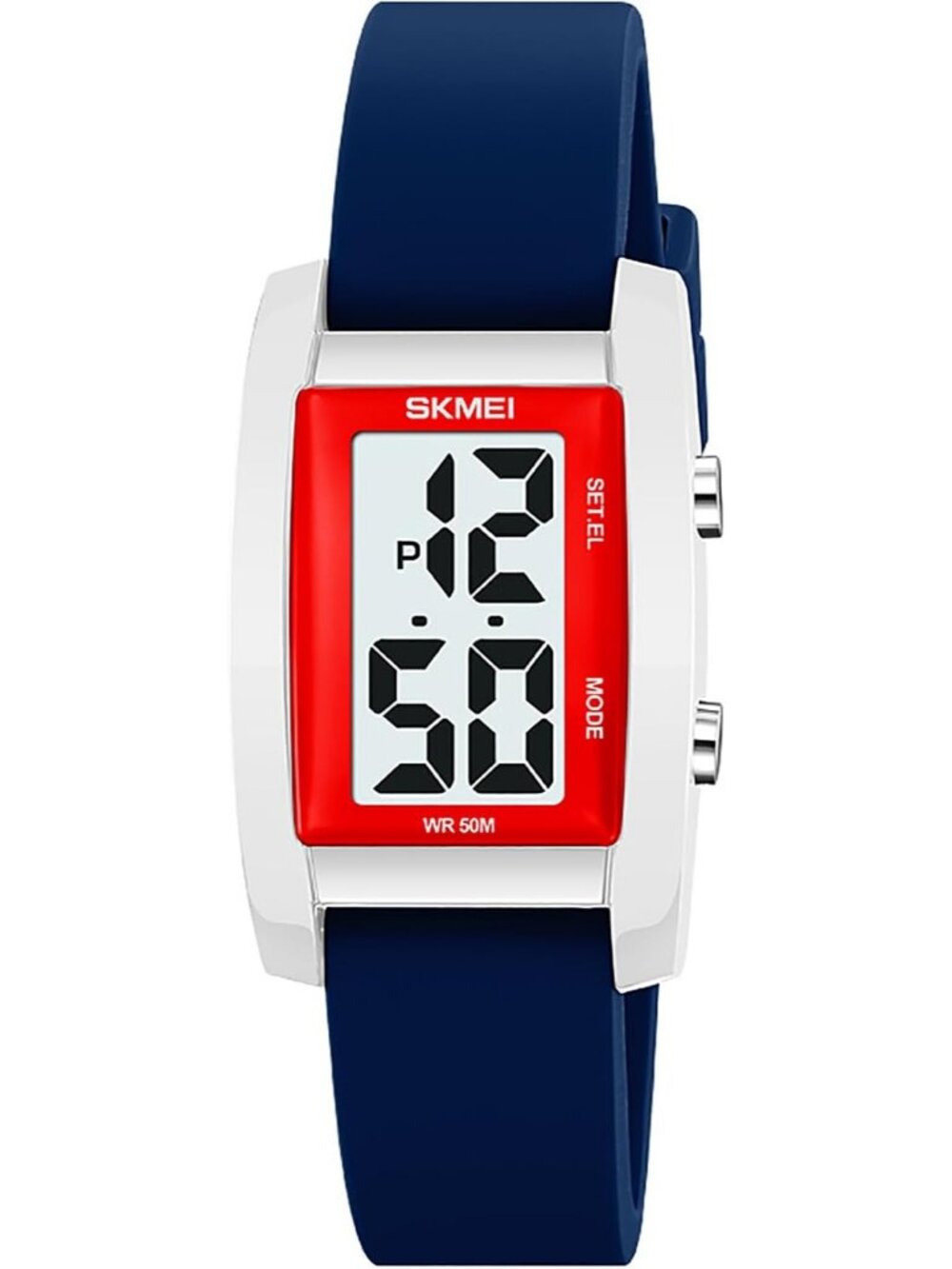 Unisex Blue Digital Big Numbers LED Sport Casual Silicone Strap Wrist Watch